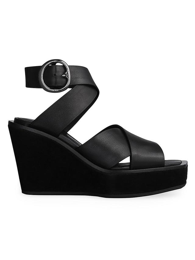 Womens Santiago 100MM Leather Wedge Sandals Product Image