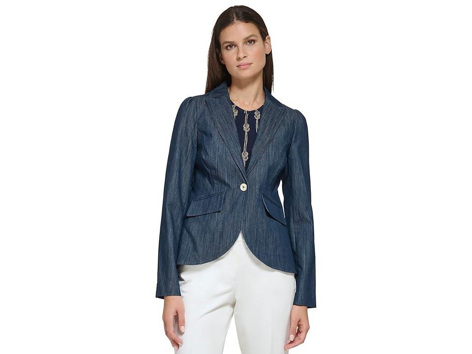 Tommy Hilfiger Denim Blazer (Navy) Women's Clothing Product Image