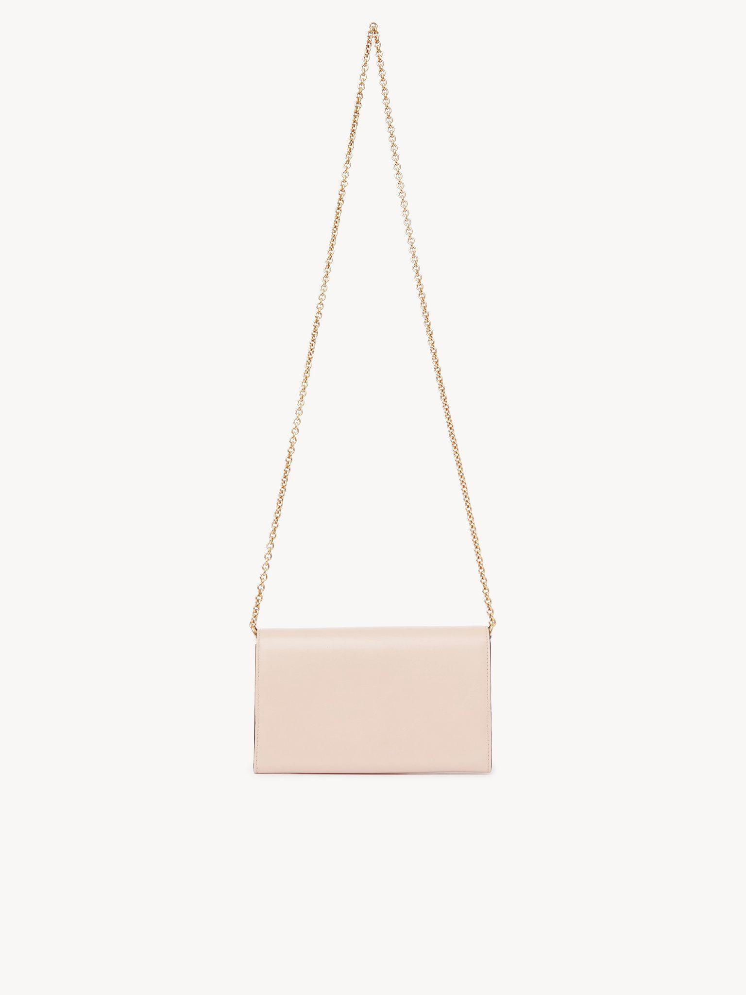 Chloé Iconic flap wallet on chain in shiny leather Product Image