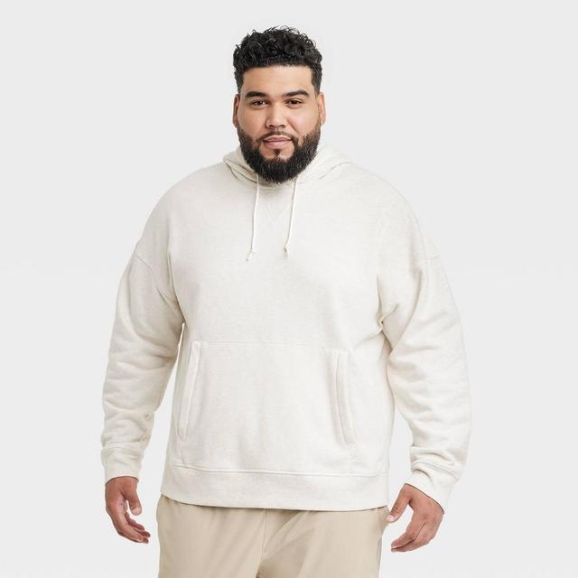 Mens Big Cotton Fleece Hooded Sweatshirt - All In Motion Heathered Light 2XL Product Image