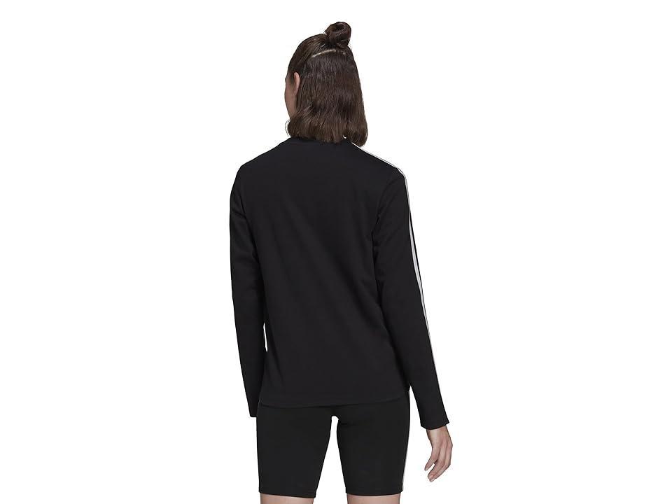 adidas Essentials 3-Stripes Long Sleeve Top White) Women's Clothing Product Image