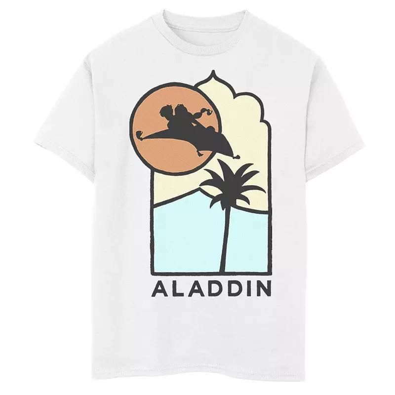 Mens Disneys Aladdin Live Action Carpet Ride Line Art Logo Tee Product Image