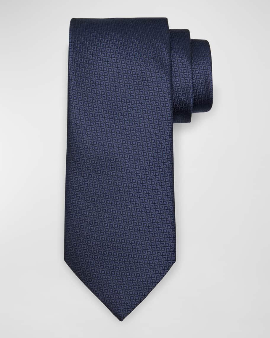 Men's Tonal Diamond Silk Tie Product Image