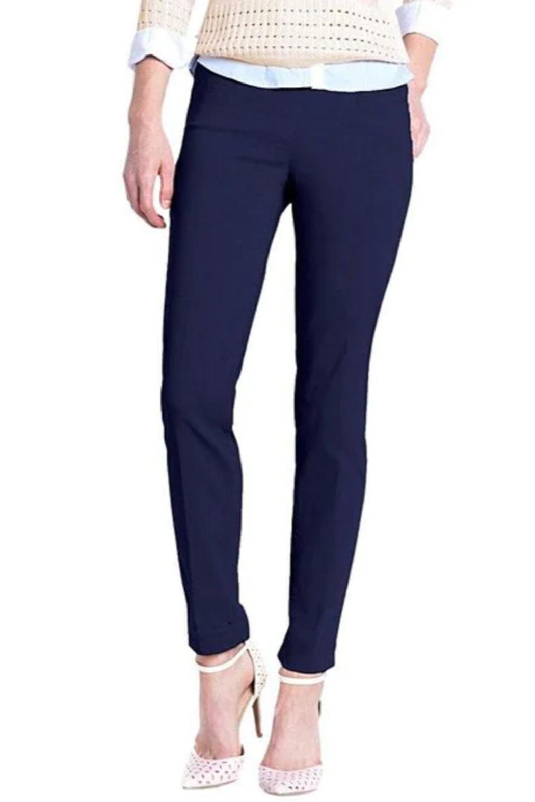 PULL-ON 3-BUTTON HEM VENT ANKLE PANT - NAVY ONLY Female Product Image