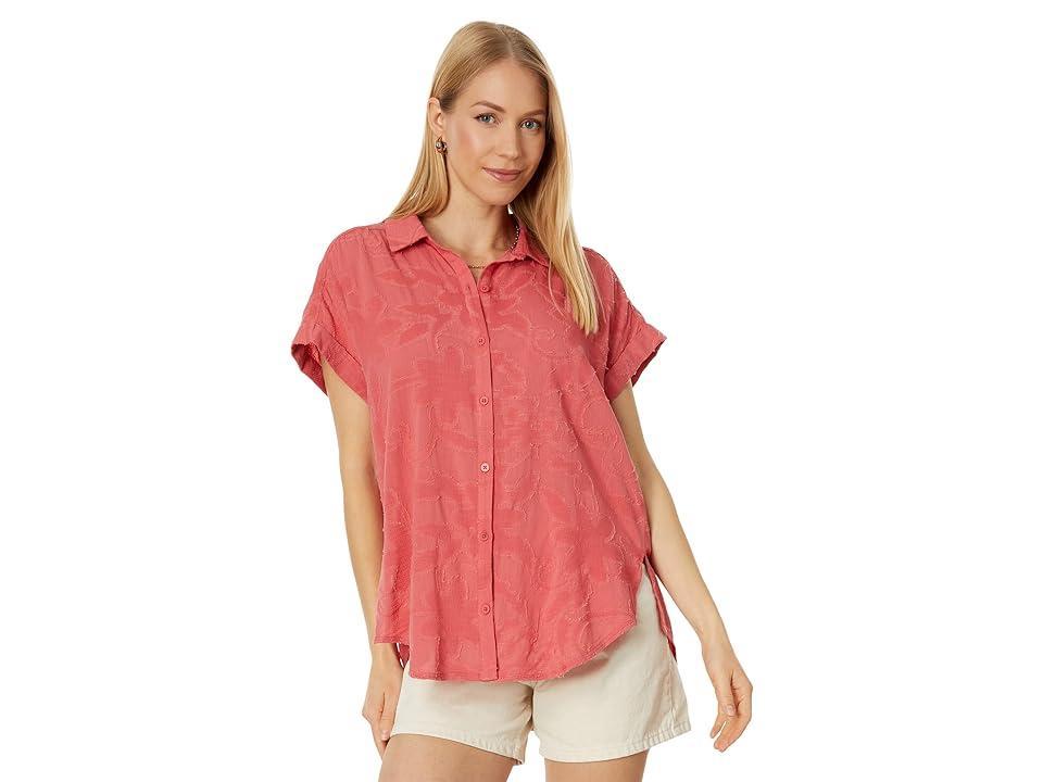 Splendid Kathryn Jacquard Shirt (Guava) Women's Clothing product image