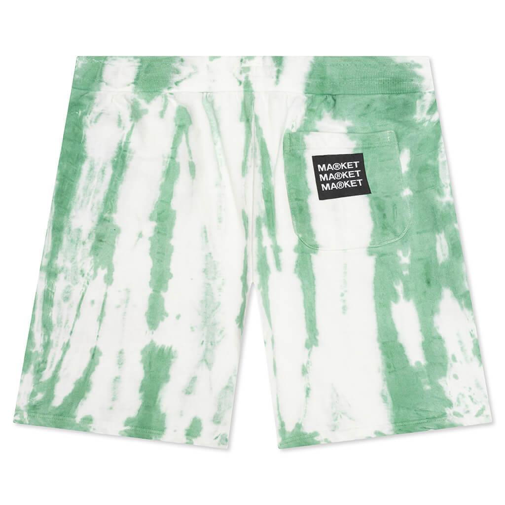 Growth Green Stripe Tie-Dye Sweatshorts - Green  Male Product Image