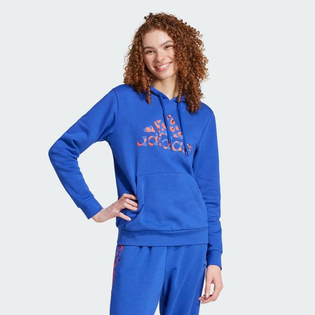 adidas Animal Graphic Hoodie Semi Lucid Blue XS Womens Product Image