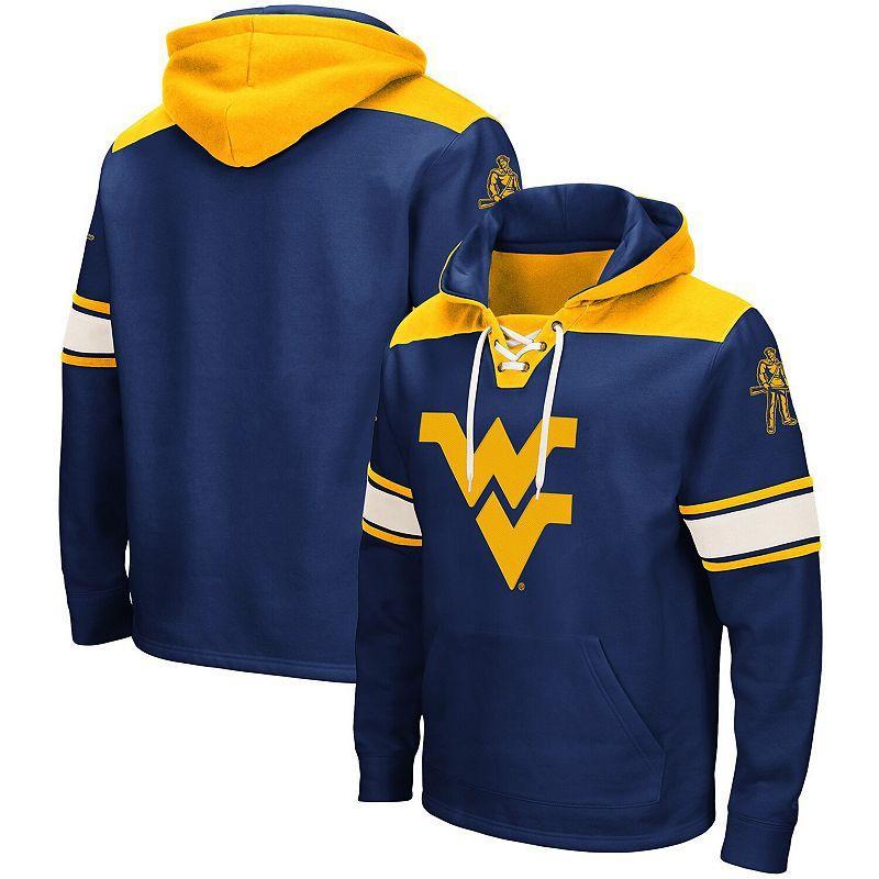 Mens Colosseum West Virginia Mountaineers 2.0 Lace-Up Pullover Hoodie Blue Product Image