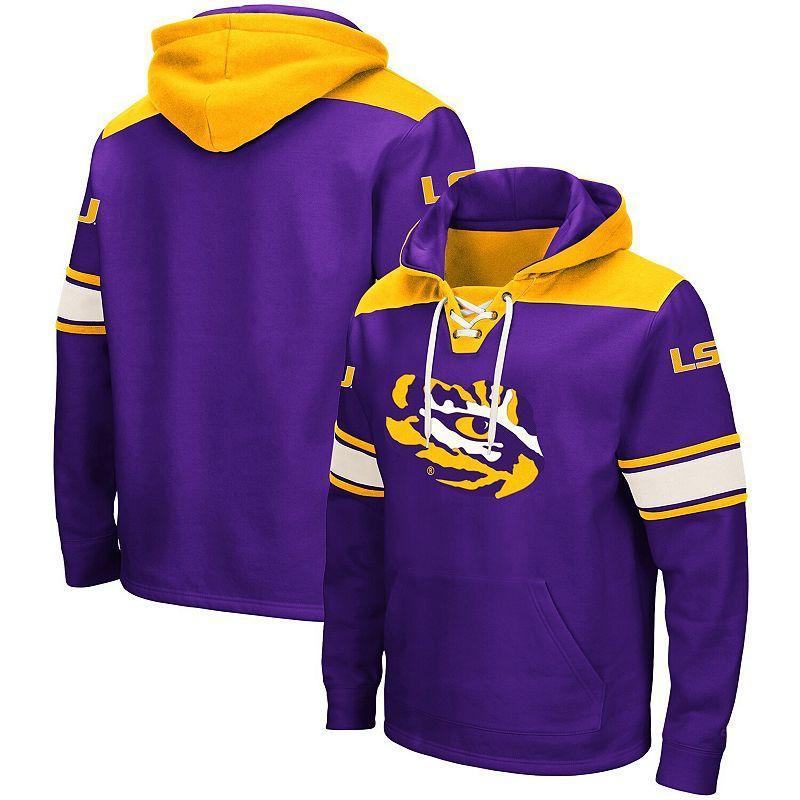 Mens Colosseum LSU Tigers 2.0 Lace-Up Pullover Hoodie Product Image