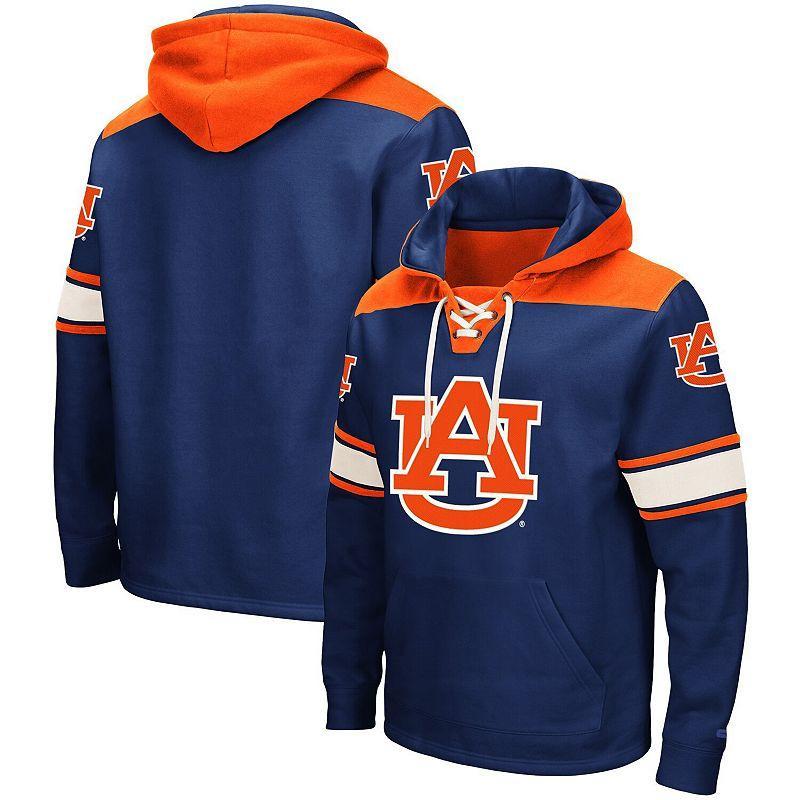 Mens Colosseum Auburn Tigers 2.0 Lace-Up Pullover Hoodie Blue Product Image