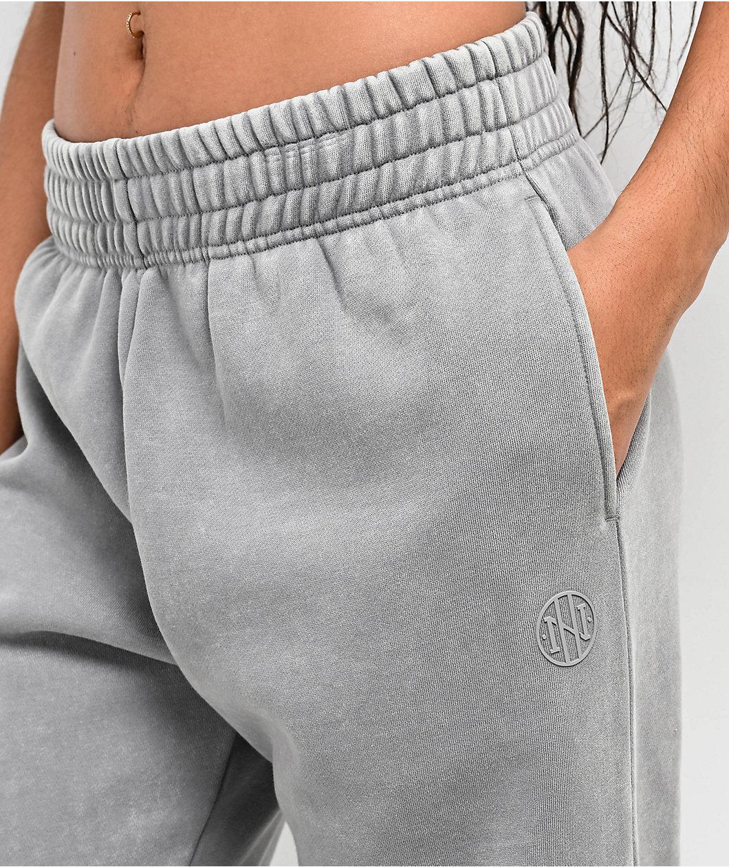 Ninth Hall Fundamentals Sibyl Grey Mineral Wash Relaxed Sweatpants Product Image