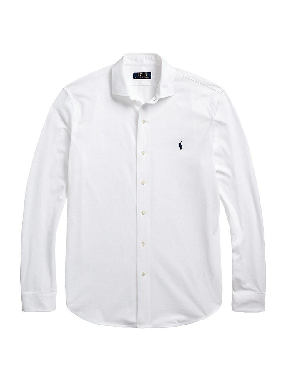 Polo Ralph Lauren Jersey Long-Sleeve Woven Shirt -  L Product Image