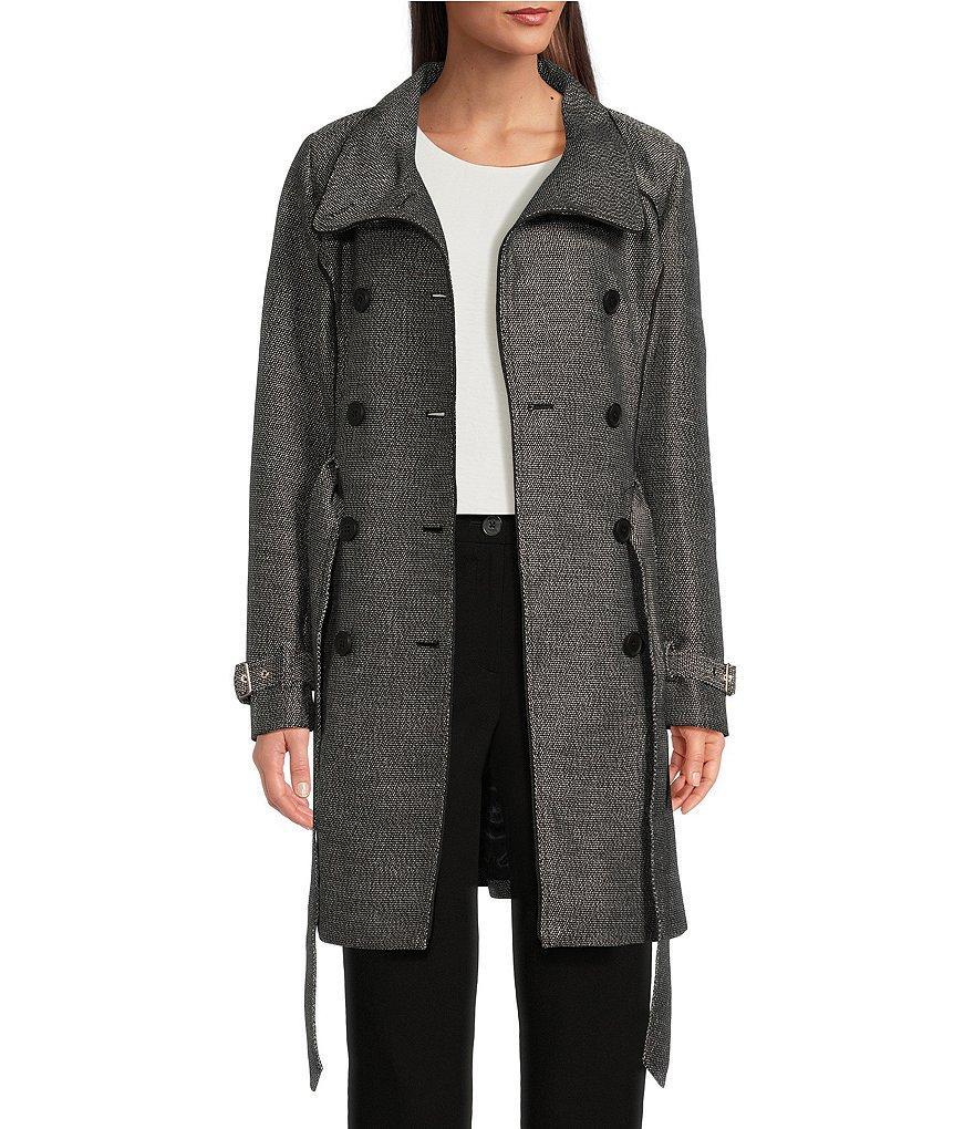 DKNY by Donna Karan Double Breasted Waterproof Long Sleeve Coat Product Image