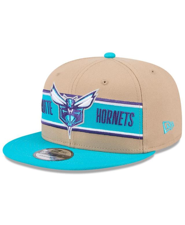 New Era Mens Tan Charlotte Hornets 2024 Nba Draft 9FIFTY Snapback Hat - Tan, Teal Product Image