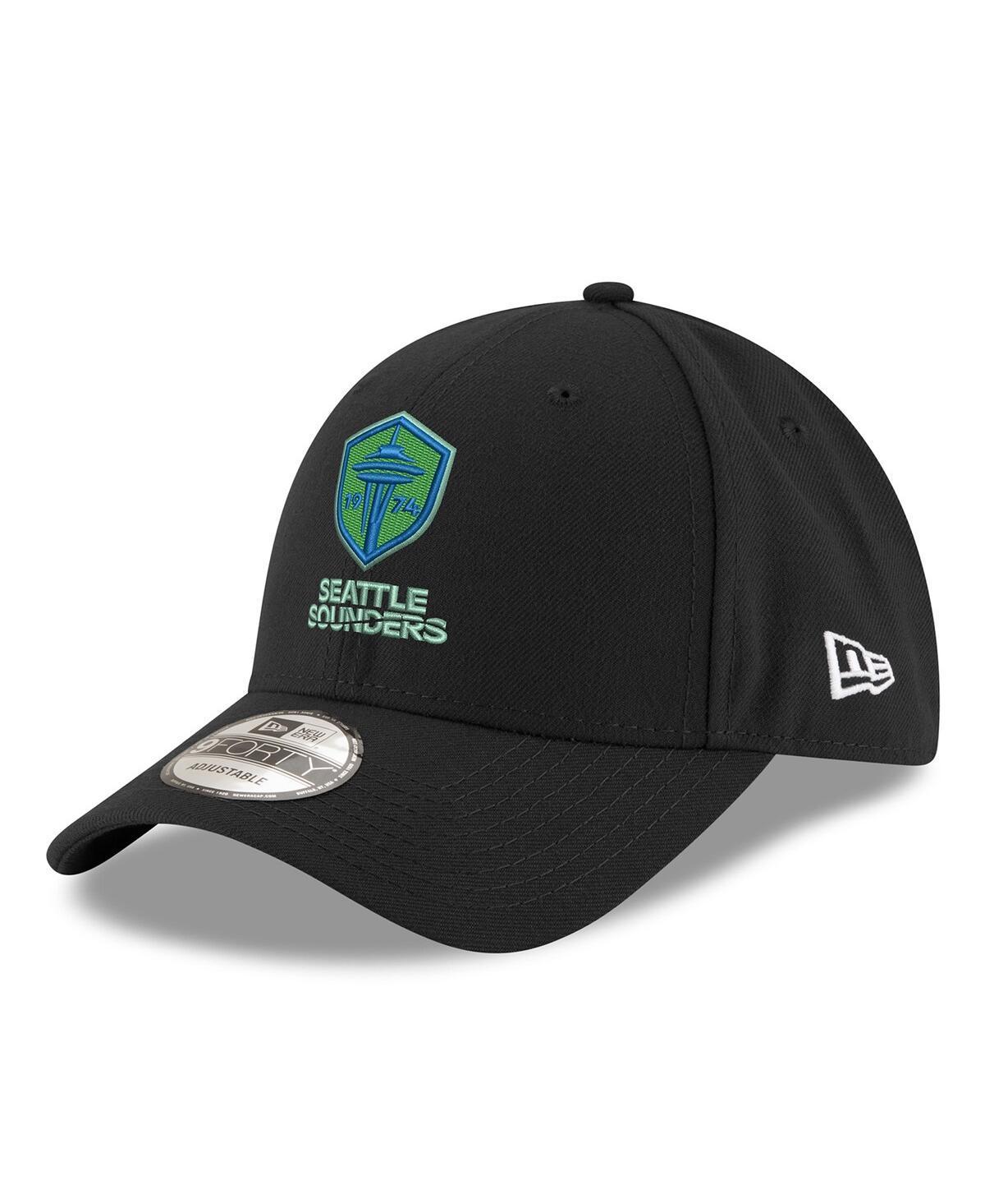 Mens New Era Black Seattle Sounders Fc Lockup 9FORTY Adjustable Hat Product Image