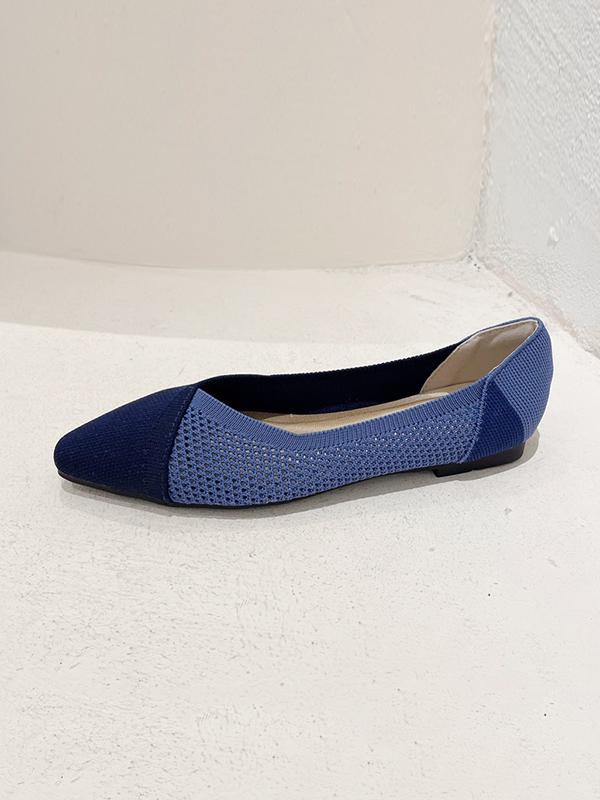 Contrast Color Pointed-Toe Split-Joint V-Cut Flat Shoes Flats product image