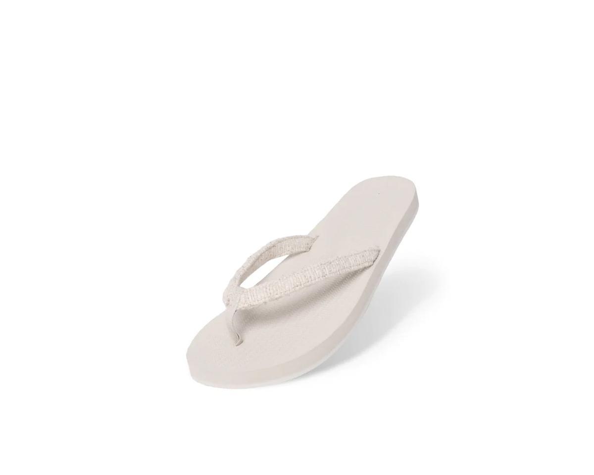 Indosole Womens Flip Flops Recycled Pable Straps - Natural Product Image