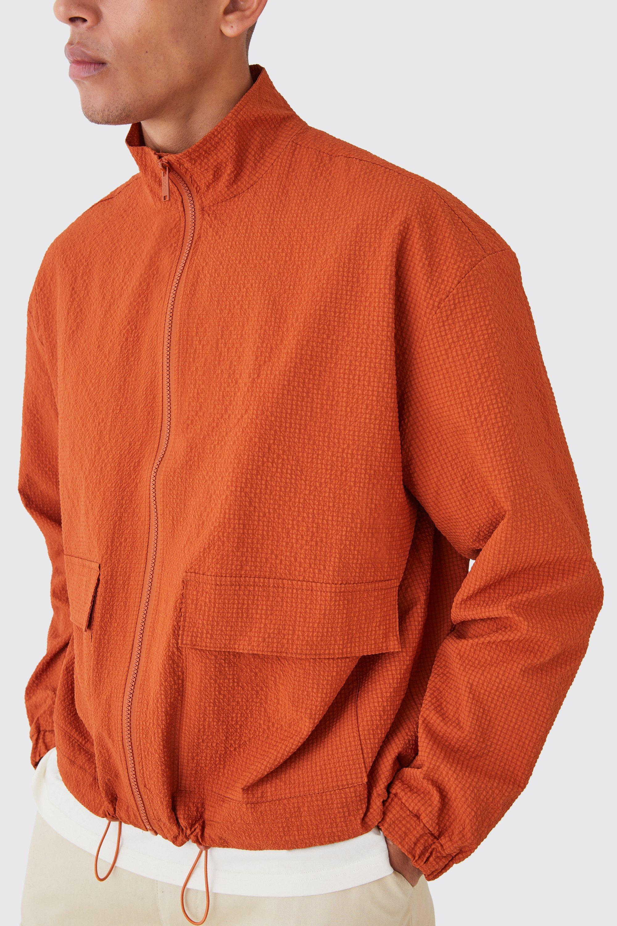 Crinkle Nylon Zip Through Harrington | boohooMAN USA Product Image