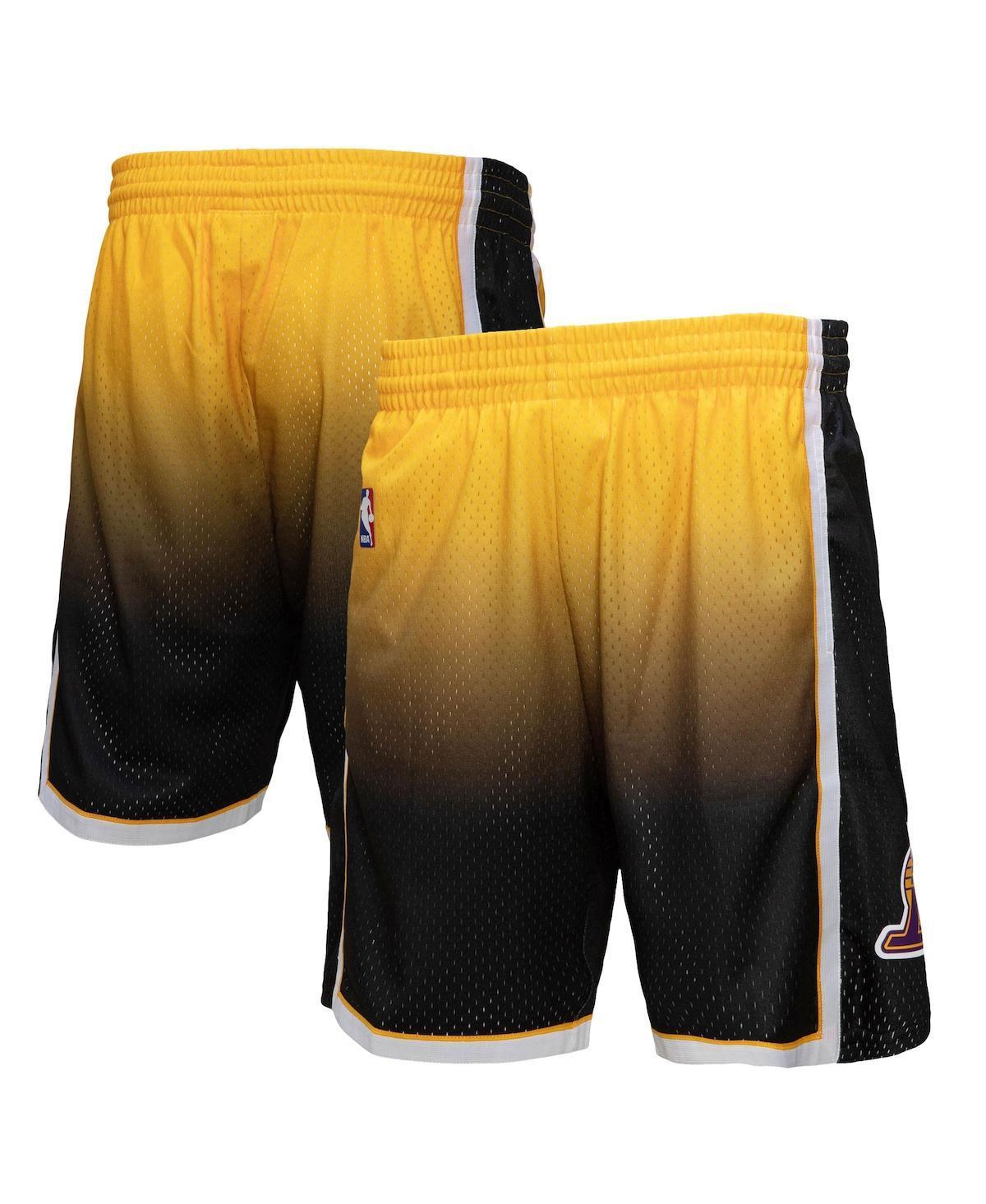 Mens Mitchell & Ness Gold Los Angeles Lakers 2009/10 Hardwood Classics Fadeaway Reload 3.0 Swingman Shorts - Gold Product Image