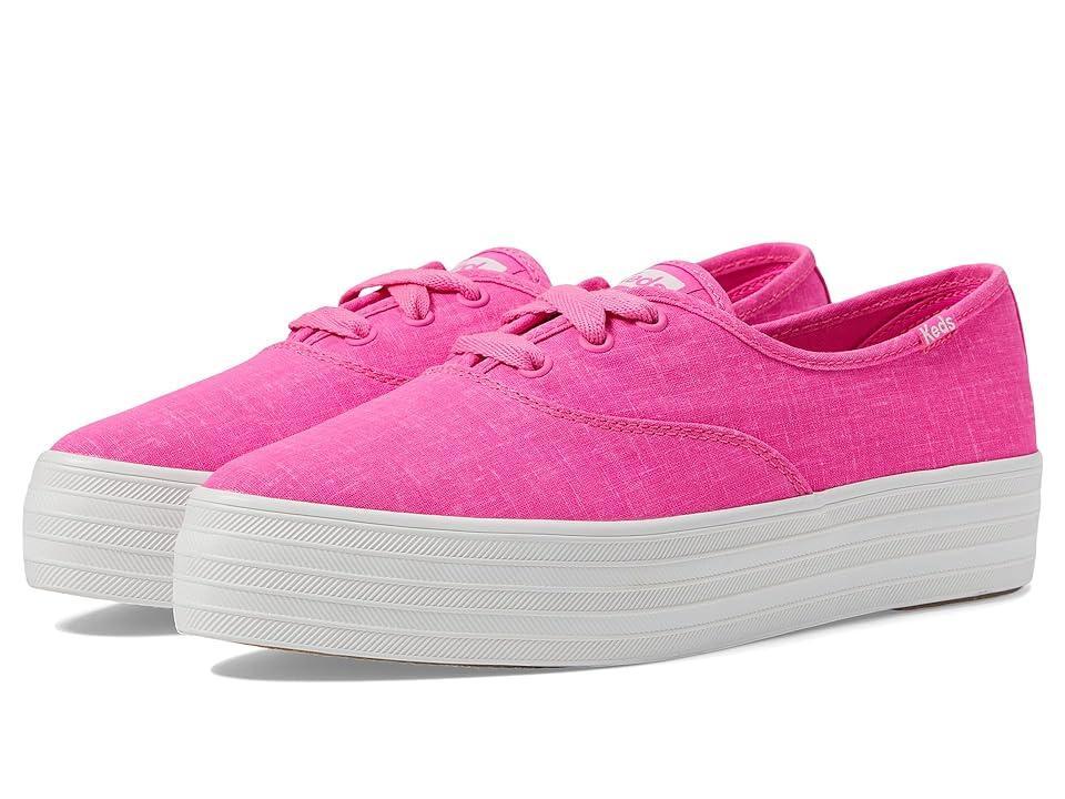 Keds Point Lace Up (Fuchsia Linen) Women's Shoes Product Image