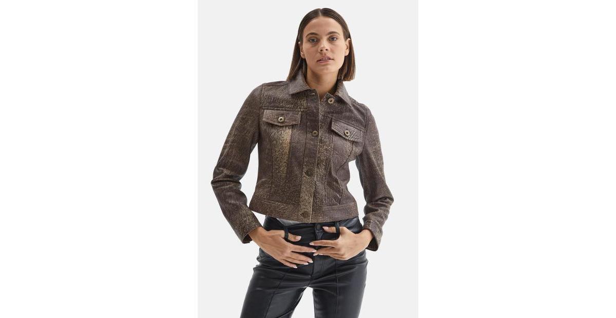 Furniq Uk Womens Leather Jacket Brown Product Image