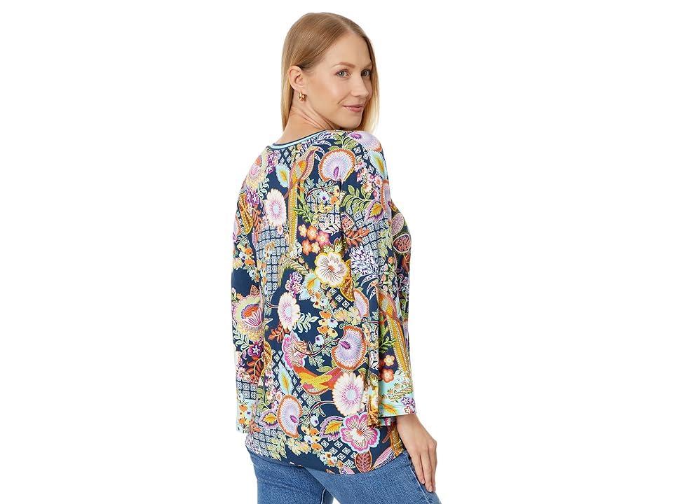 Womens Wild Bird Floral V-Neck Long-Sleeve T-Shirt Product Image