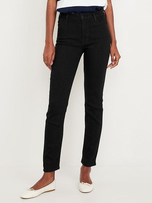 High-Waisted Wow Straight Jeans Product Image