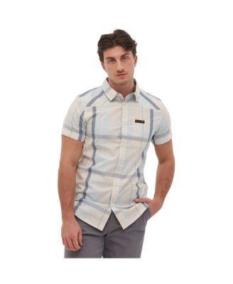 Bench Dna Mens Naleb Short Sleeve Check Shirt - Yellow/blue Product Image