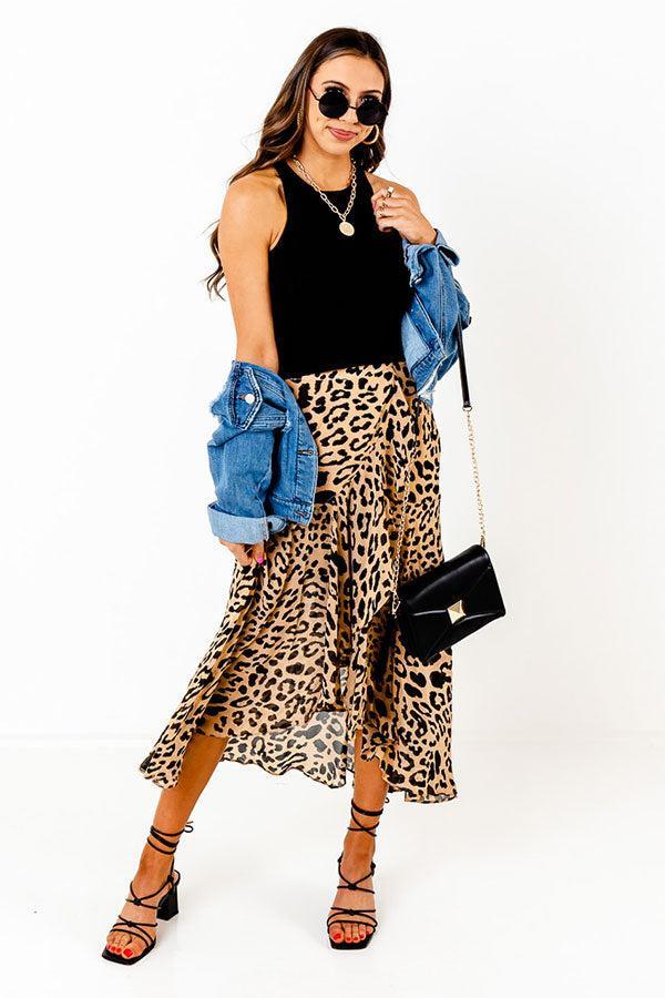 Only Sunshine Leopard Skirt In Iced Mocha Product Image