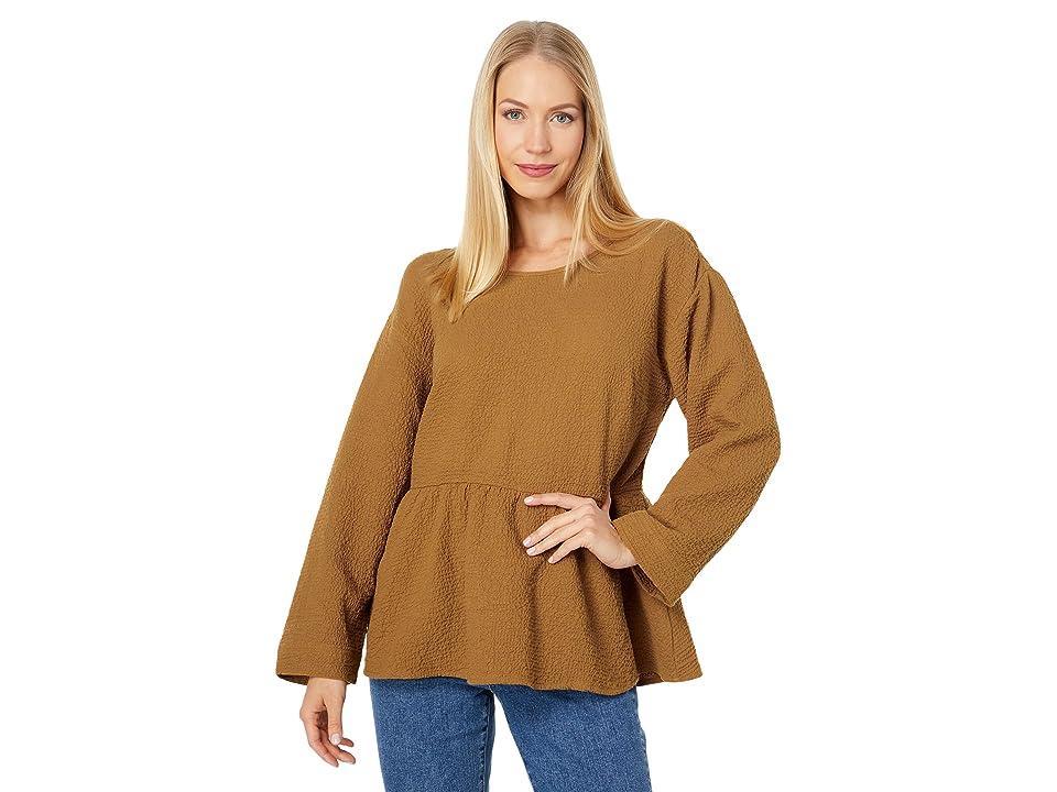 Madewell Peplum Open-Back Top (Toffee) Women's Blouse Product Image