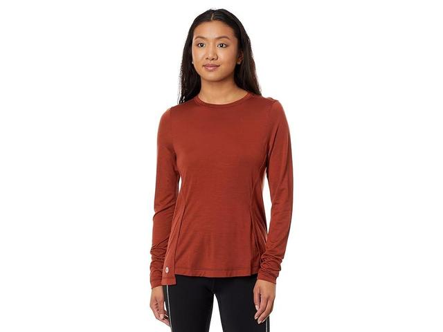 Smartwool Active Long Sleeve Crew (Pecan ) Women's Clothing Product Image