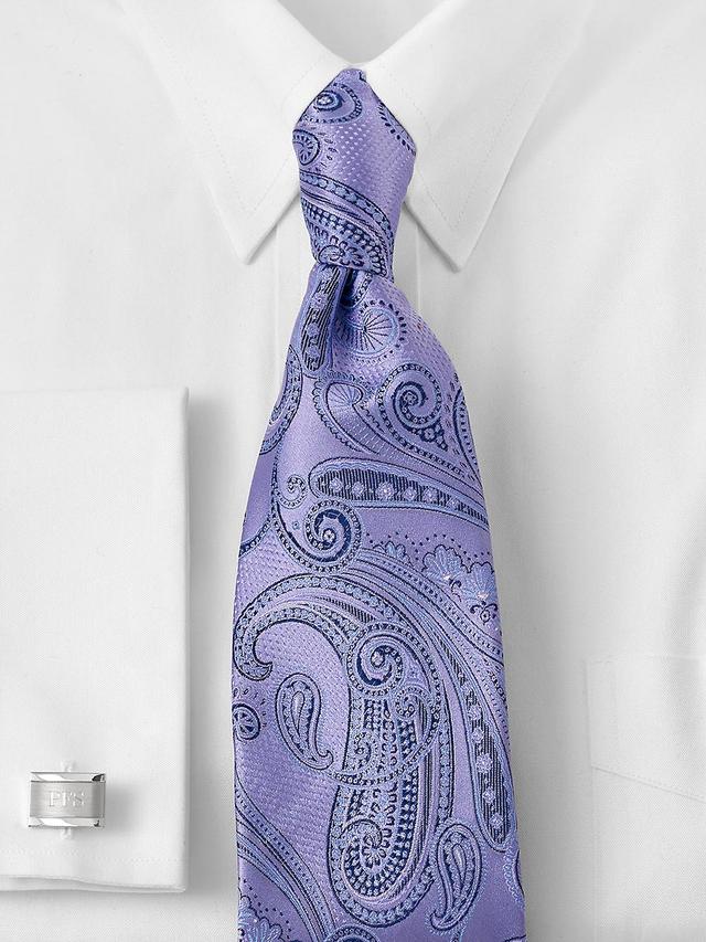 Paisley Woven Silk Tie - Lavender/blue Product Image