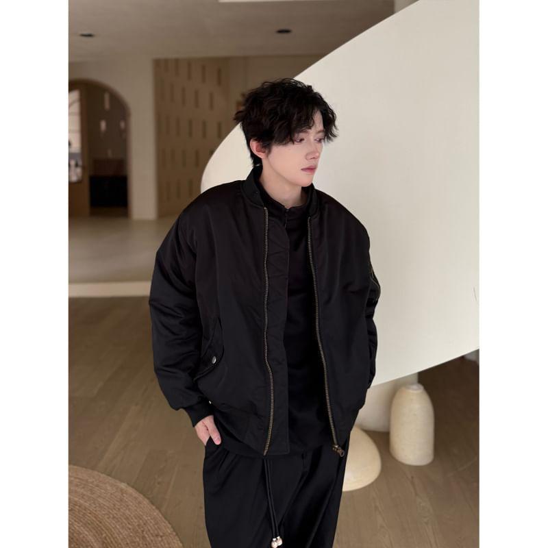 Reversible Zip Puffer Bomber Jacket Product Image