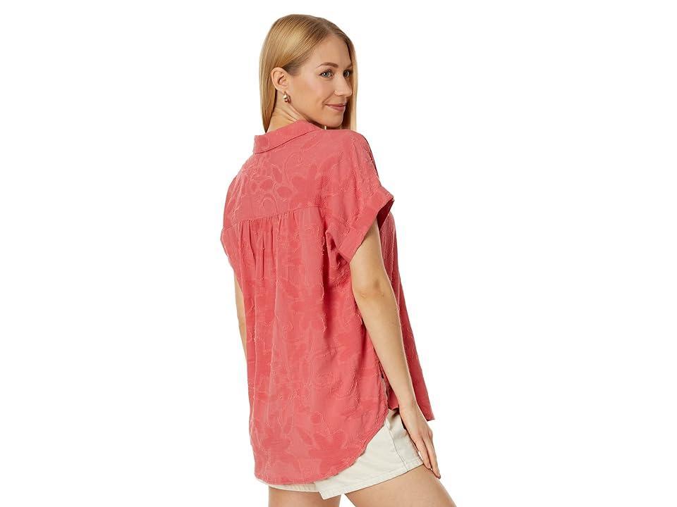 Splendid Kathryn Jacquard Shirt (Guava) Women's Clothing Product Image