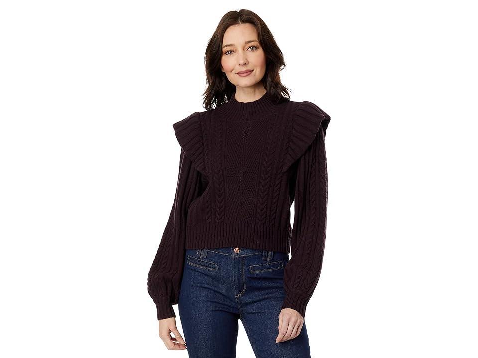 Womens Kate Cable-Knit Wool-Blend Crop Sweater Product Image