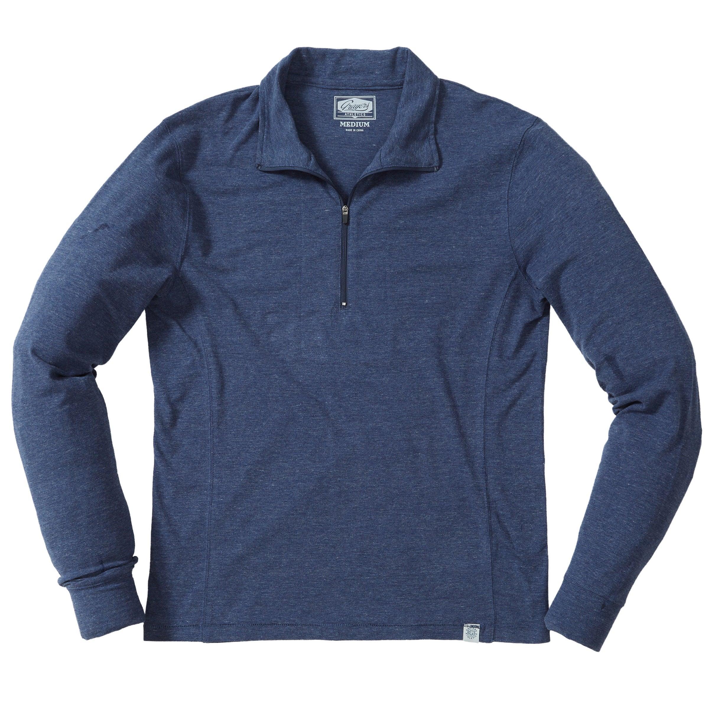 Sport Micro Pique Zip Pullover - Navy Heather Product Image