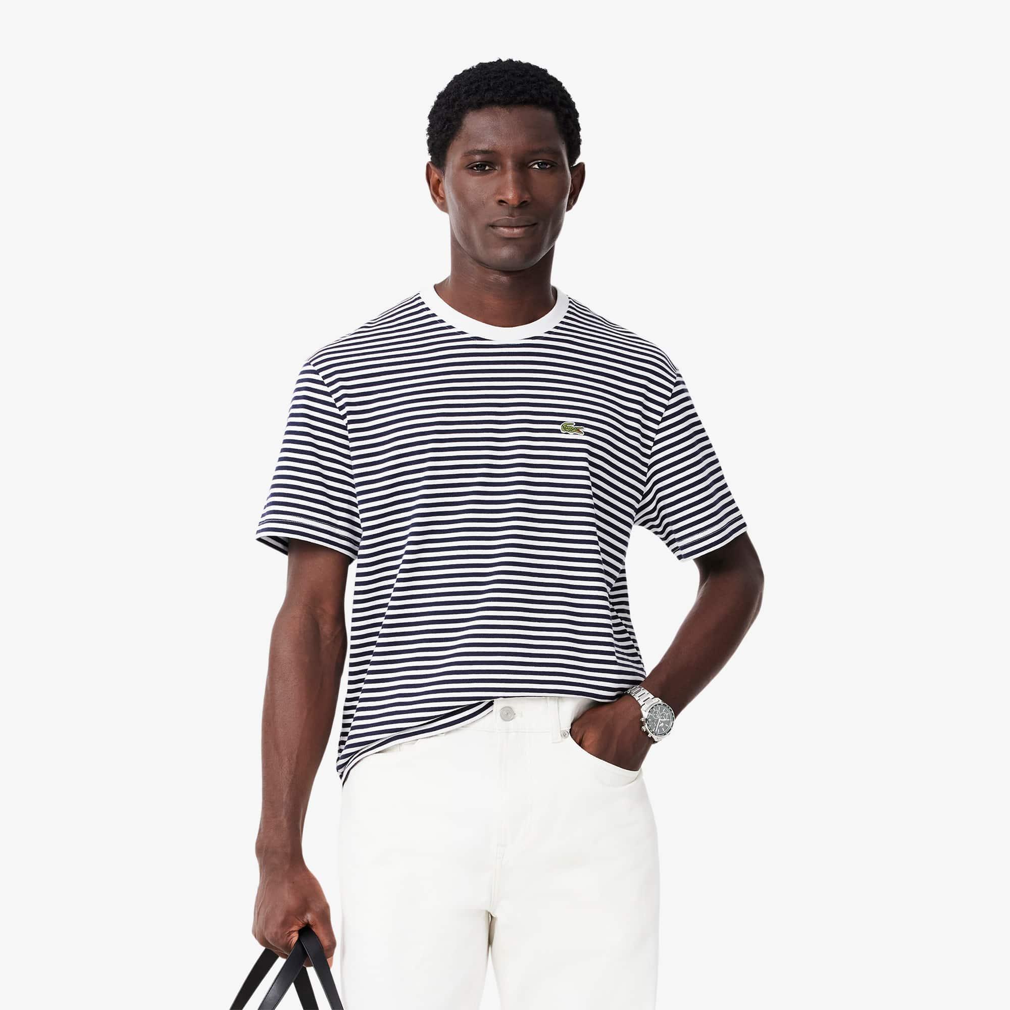 Men's Striped Heavy Cotton T-Shirt Product Image