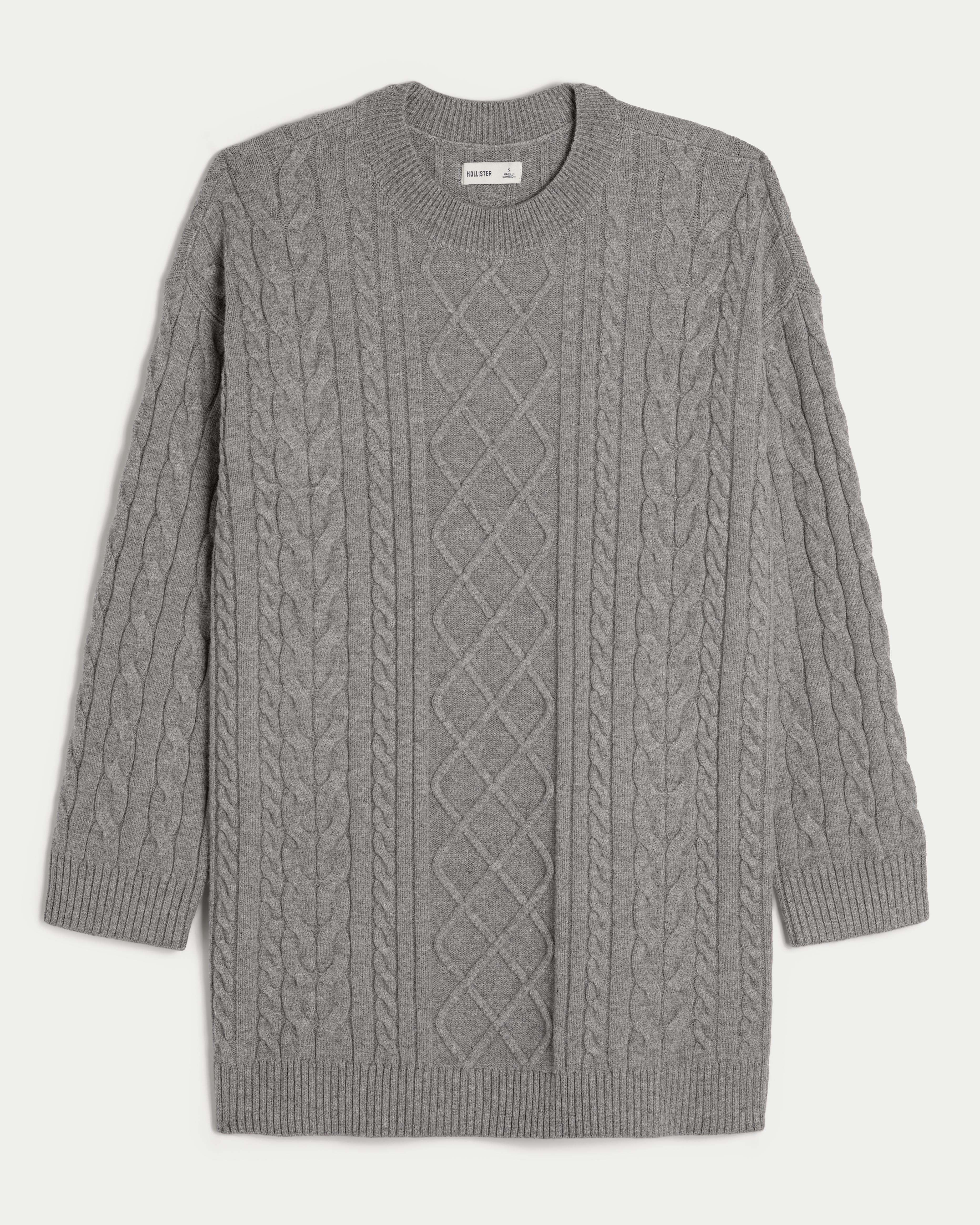 Cozy Cable-Knit Sweater Dress Product Image