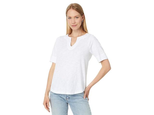 Mod-o-doc Half Sleeve Split Neck Relaxed Tee Women's Clothing Product Image