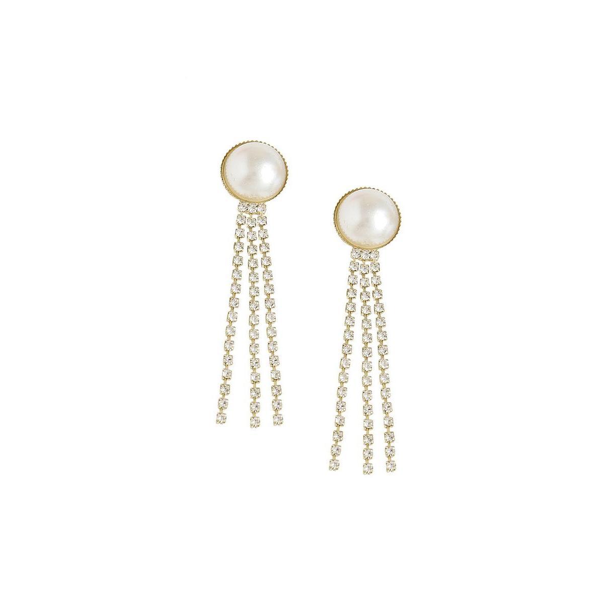 Sohi Womens Gold Snowball Drop Earrings Product Image