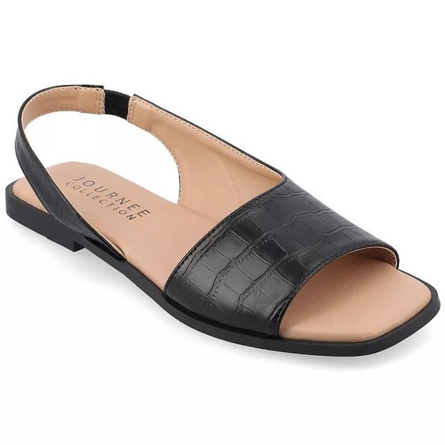 Journee Collection Brinsley Womens Tru Comfort Foam Croco Texture Sling Back Sandals Product Image