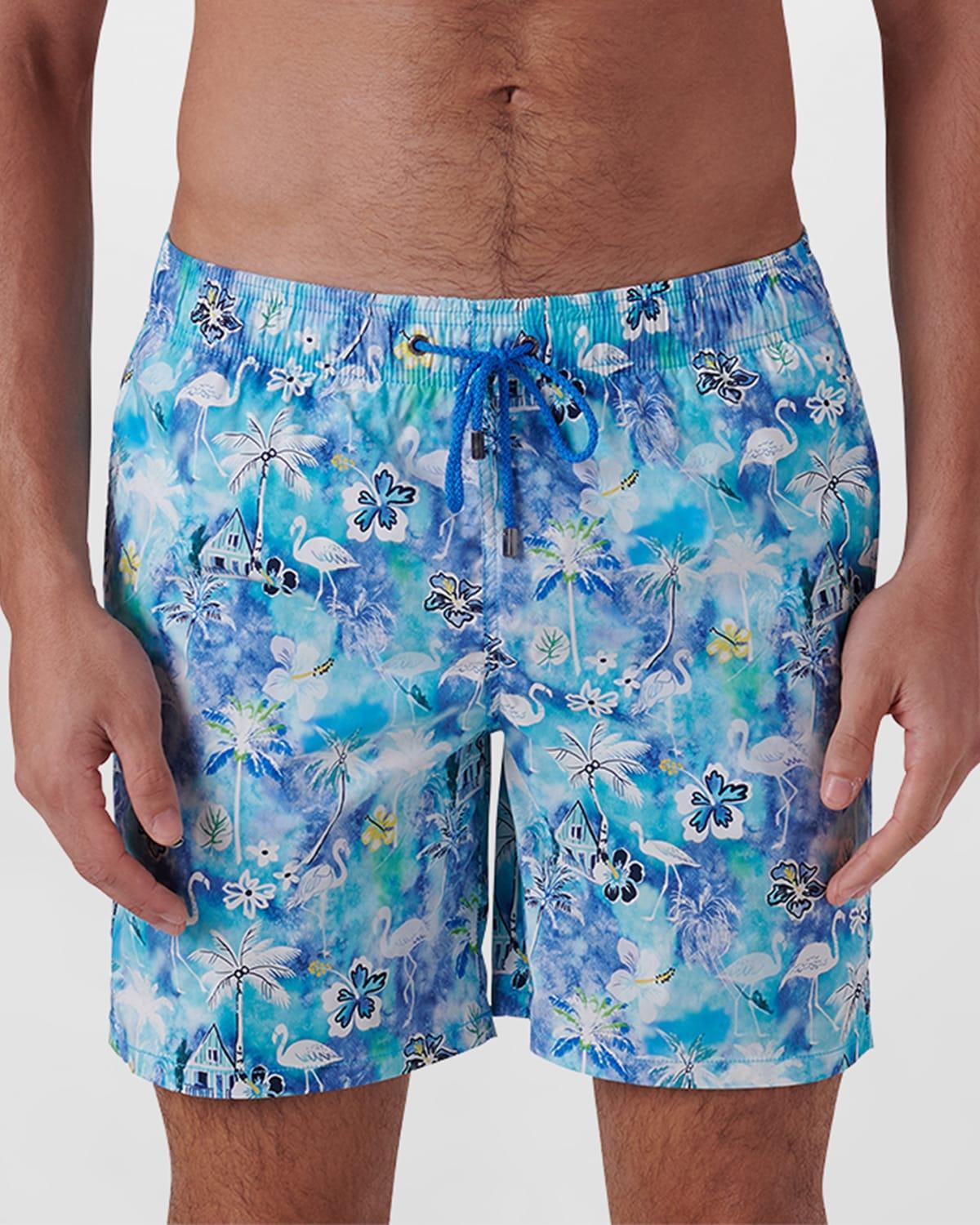 Mens Cosmo Quick-Dry Printed Swim Trunks Product Image