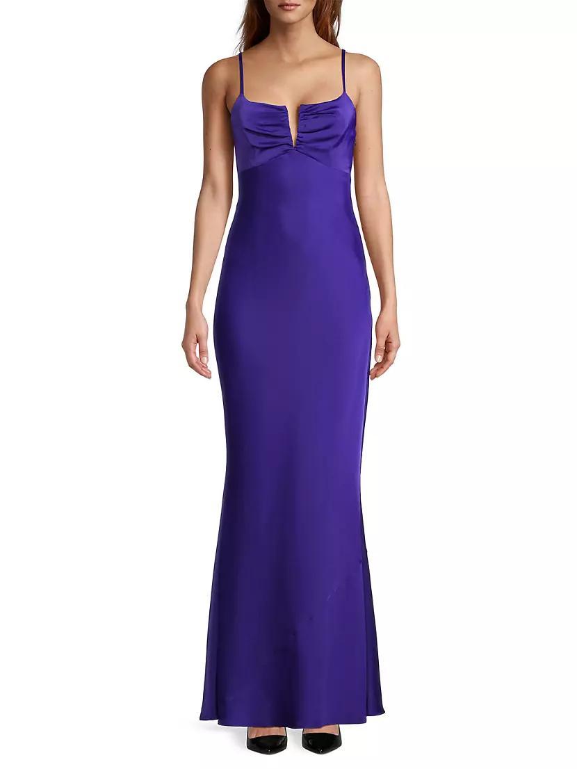 Satin Ruched Bodice Mermaid Gown Product Image