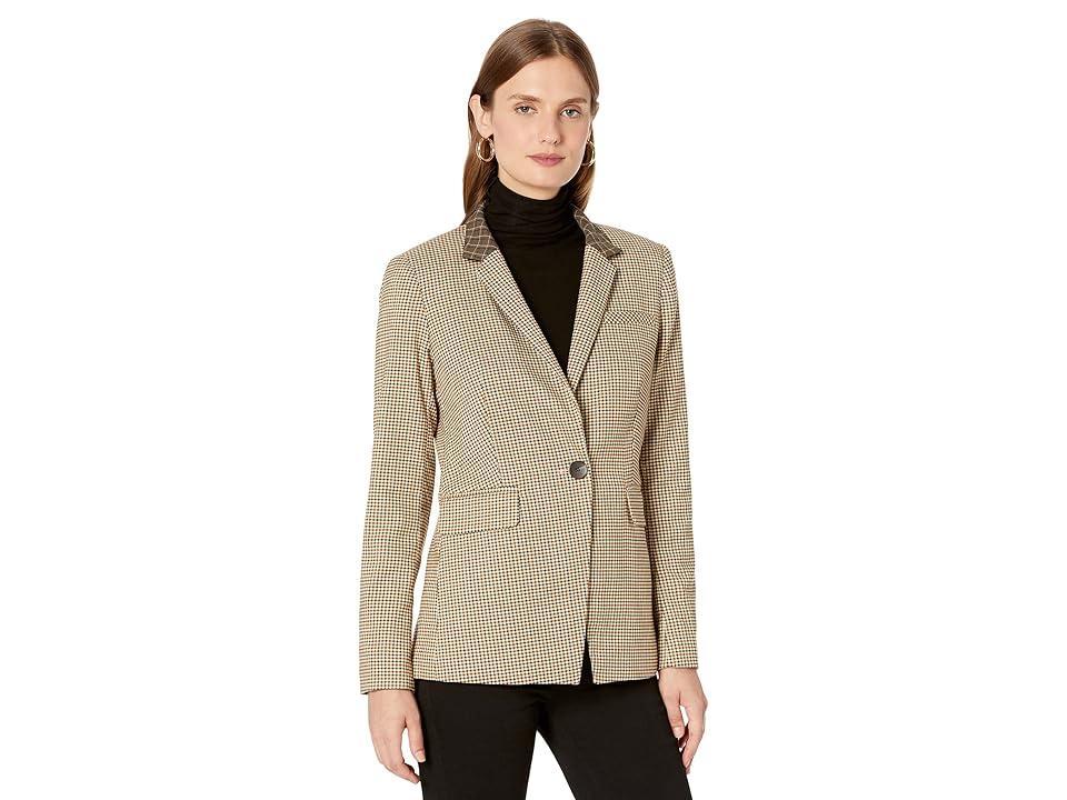 Vince Camuto One-Button Turned Collar Blazer (Hazelnut) Women's Clothing Product Image