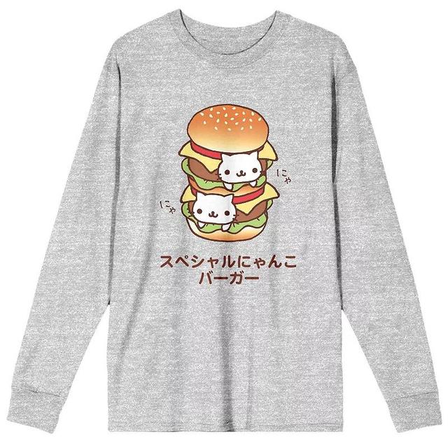 Mens Nyan Nyan Nyanko Special Nyanko Burger Long Sleeve Tee Product Image