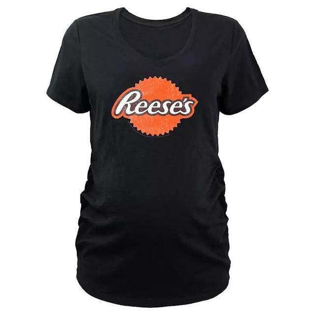 Maternity Reeses Distressed Style Logo V-Neck Graphic Tee, Womens Product Image