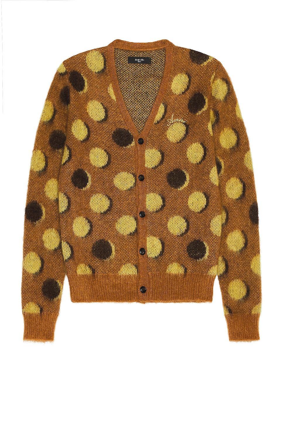 Amiri Polkadot Cardigan in Brown Product Image