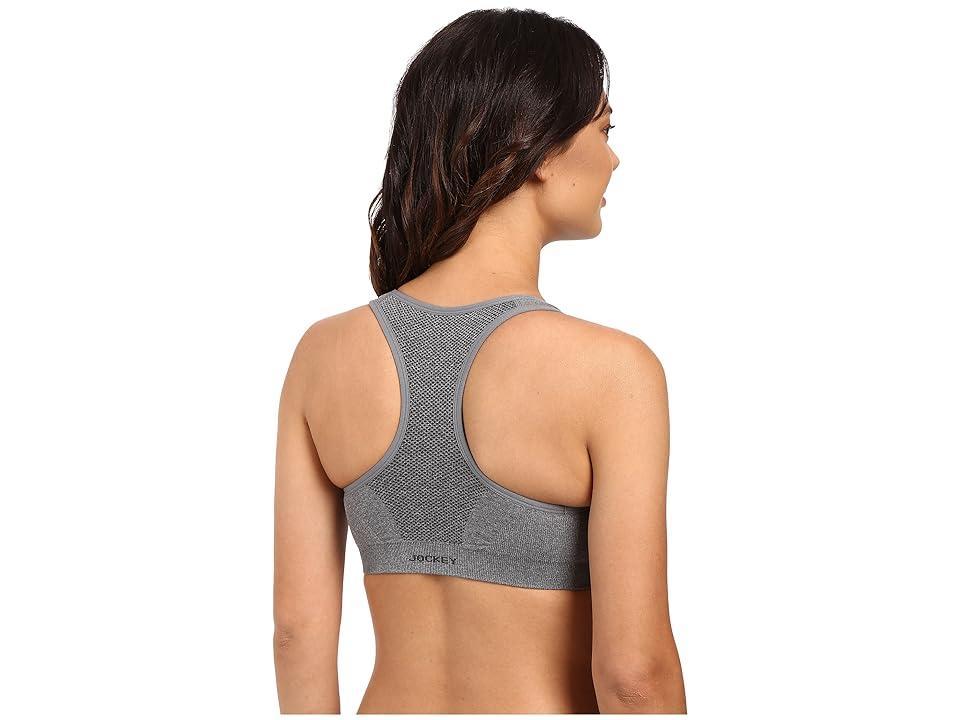 Jockey Active Zip Front High Impact Seamless Bra (Medium Grey Melange) Women's Bra Product Image