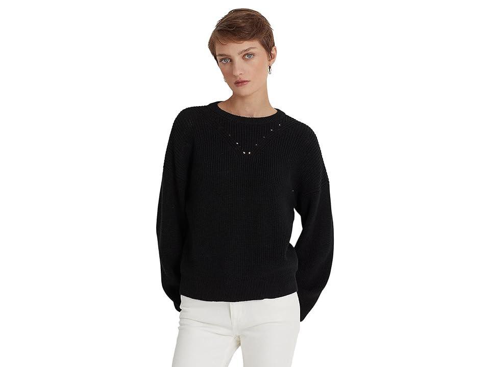 LAUREN Ralph Lauren Cotton Blouson Sleeve Sweater Women's Sweater Product Image