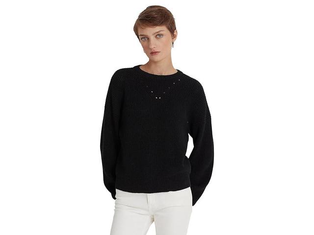 Lauren Ralph Lauren Cotton Blouson Sleeve Sweater Women's Sweater Product Image